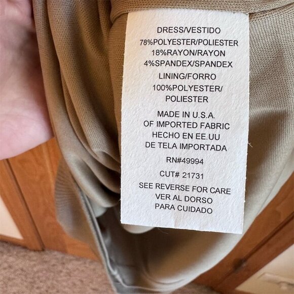 R&M Richards Women's Dress Set Size 14 Beige Formal with Necklace NWT - Picture 3 of 8